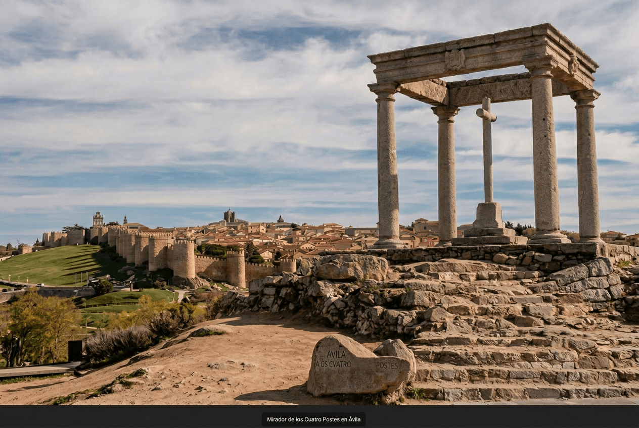 Cuatro Postes viewpoint overlooking the walls of Ávila