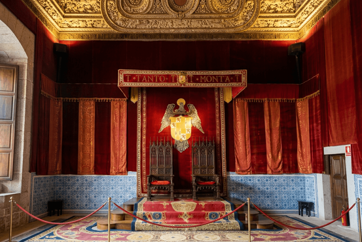 Throne Room of the Alcázar of Segovia with golden ceiling