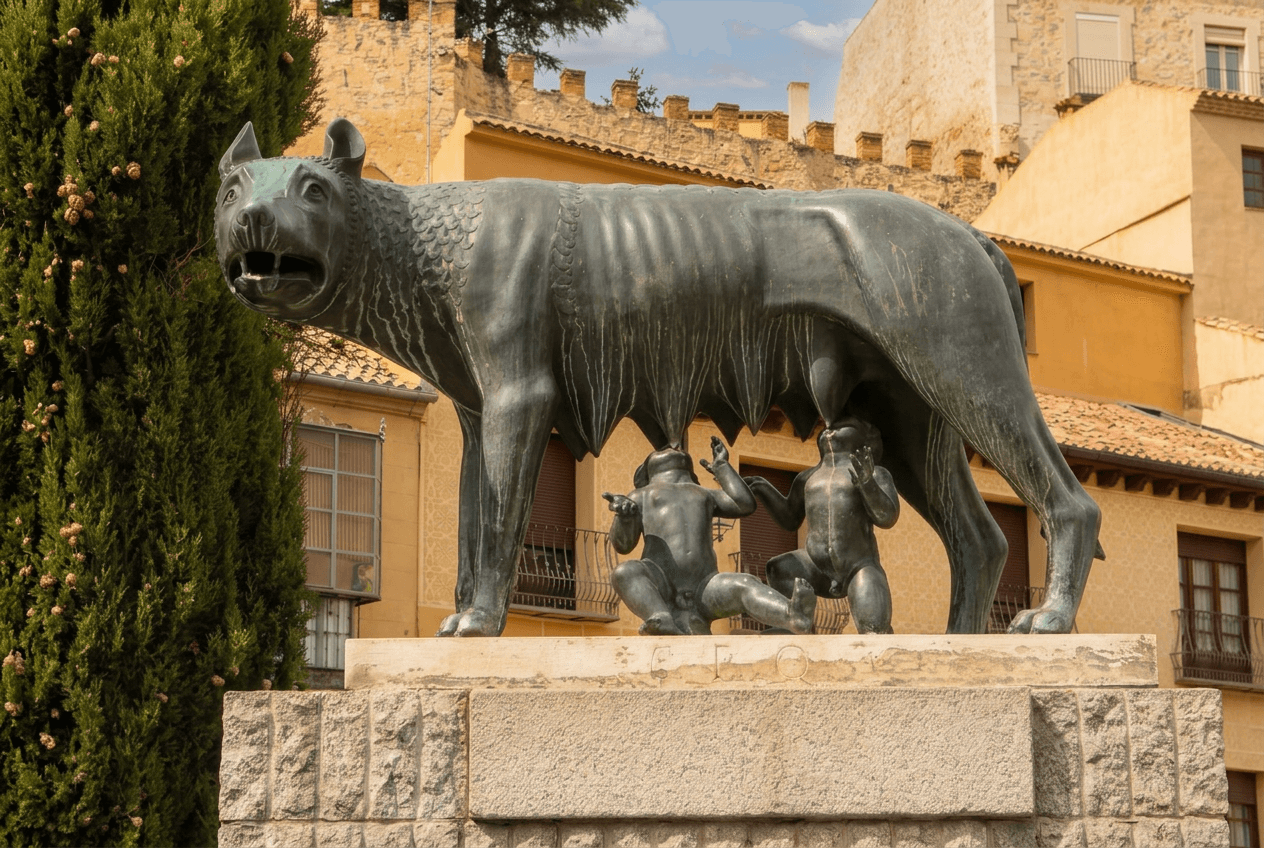 Escultura de la Loba Romana en Segovia